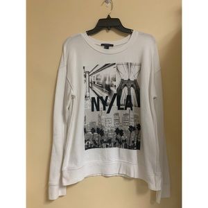 Forever 21 White NY/LA Sweater